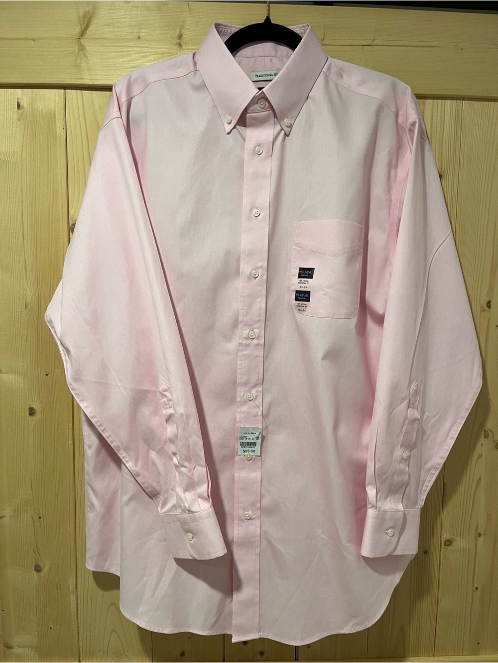 Jos. A. Bank Traveler Collection Men’s Long Sleeve Dress Shirt – Pink.
